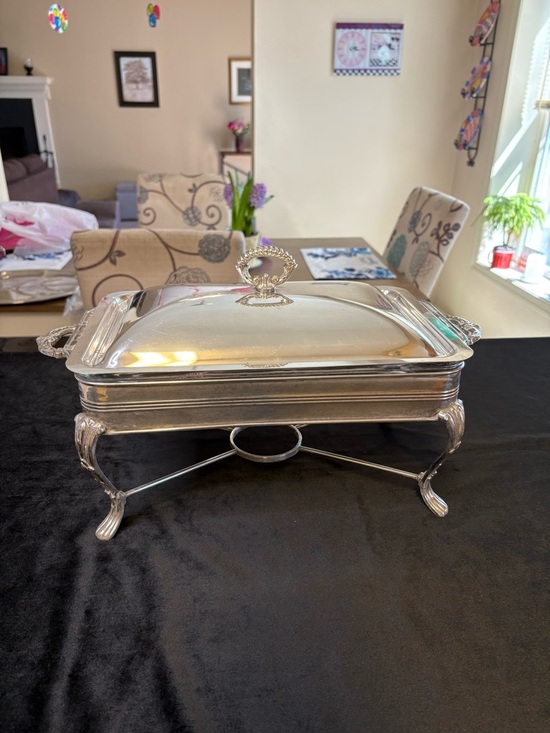 Other - Vintage Silver-Plated Covered Chafing Dish/ Casserole Server
